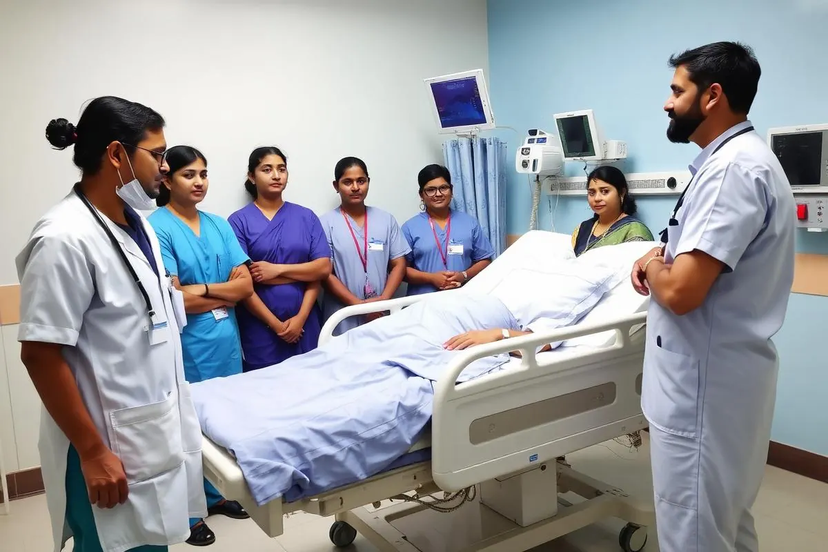 Students during a supervised clinical training session